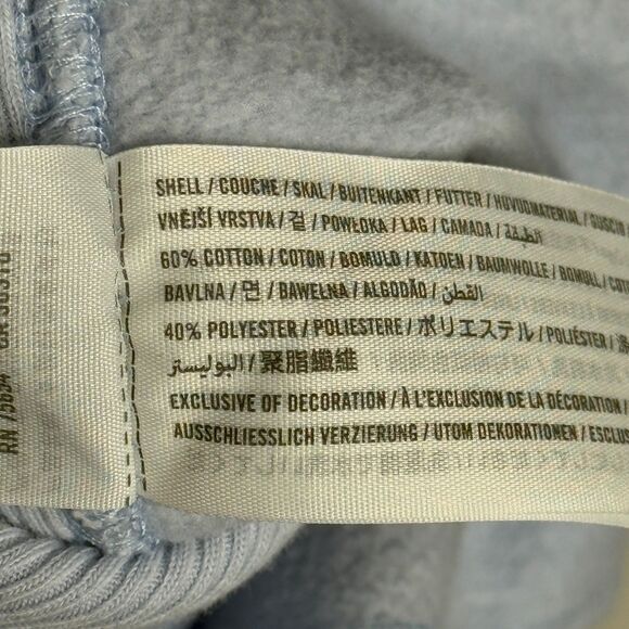 Hollister Womens Crop Sweater Medium Sky Blue‎ California Graphic Beach Boho - Picture 10 of 11